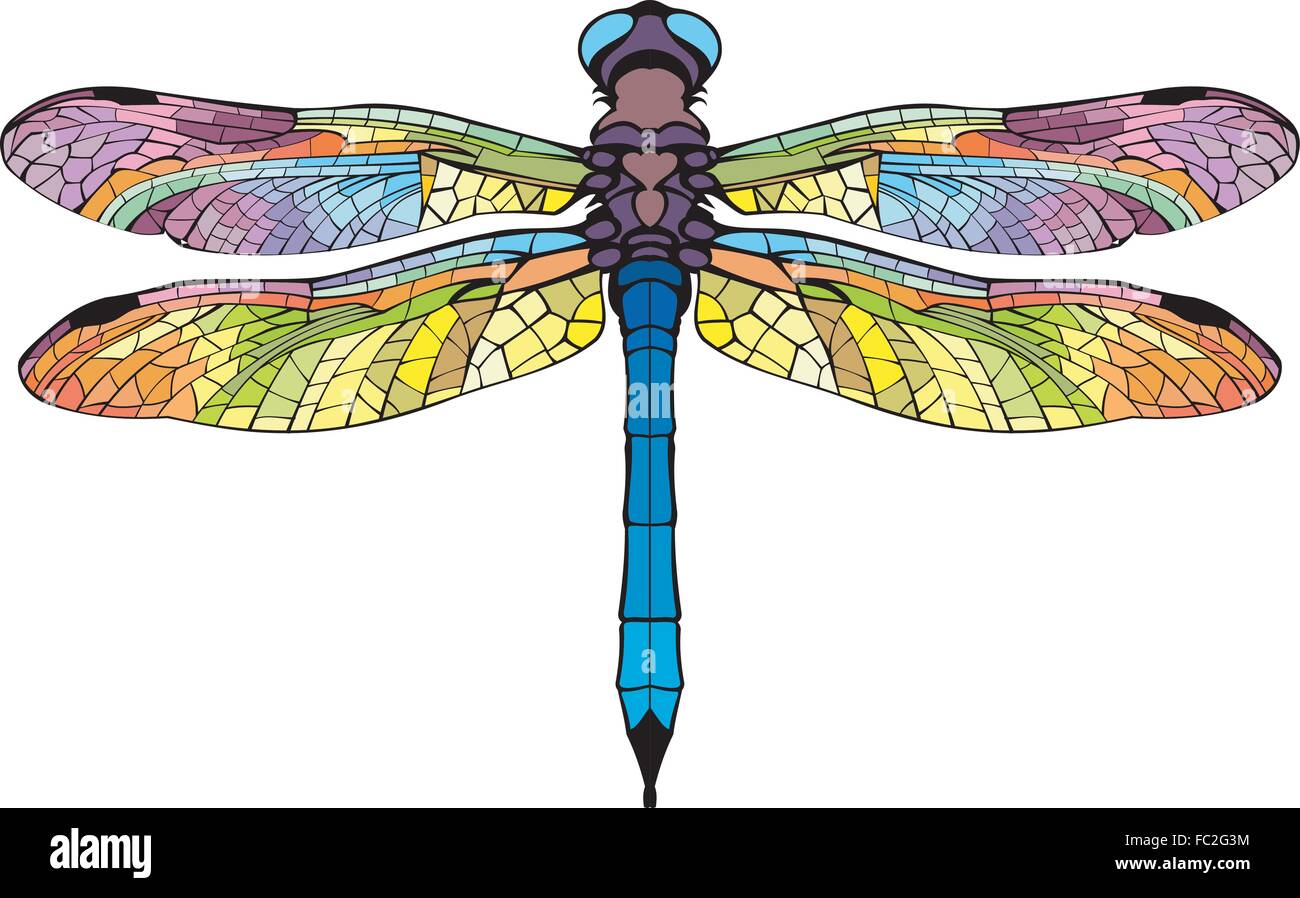 Luminose a forma di libellula stilizzati Illustrazione Vettoriale
