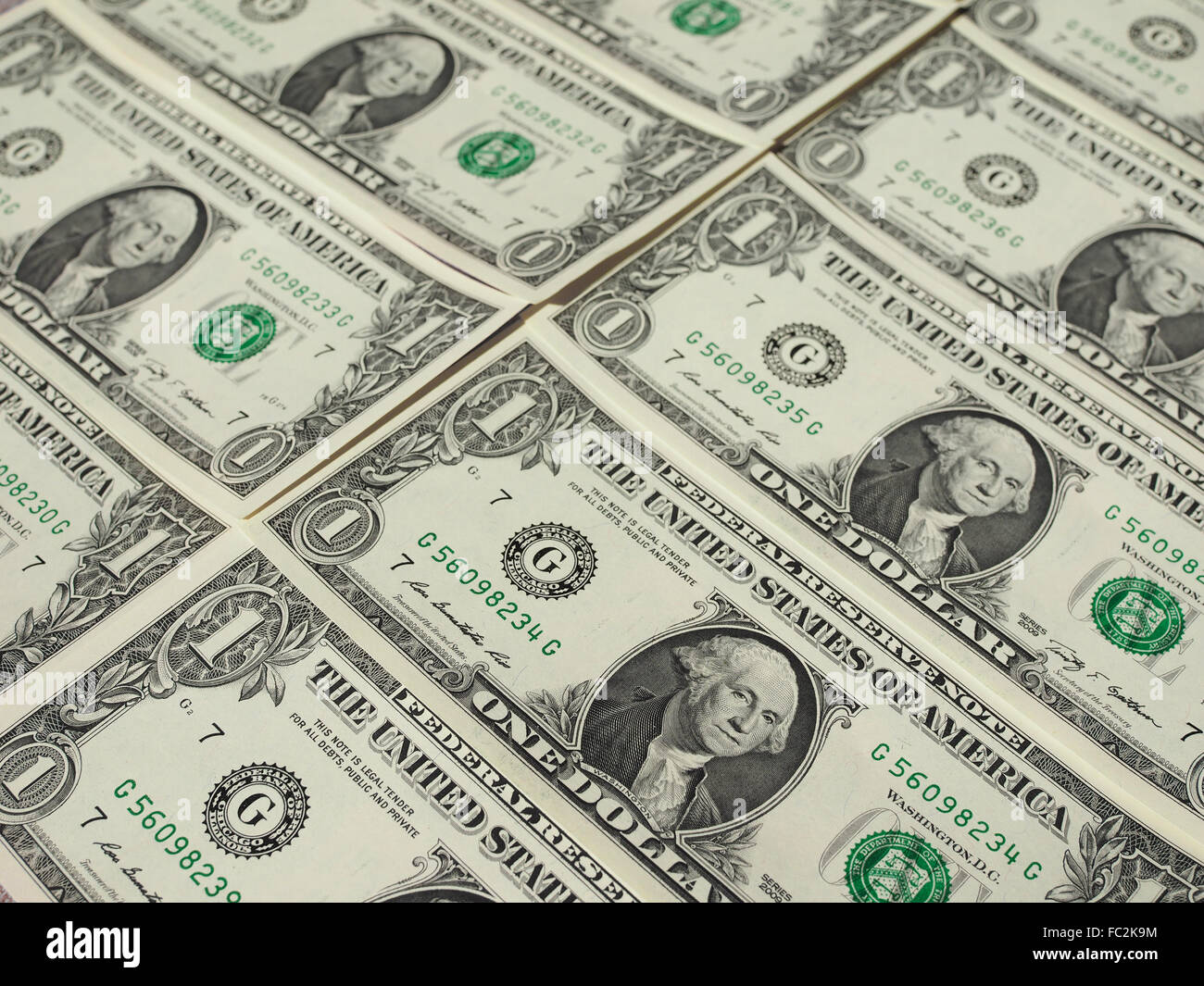 Dollar note 1 dollaro Foto Stock