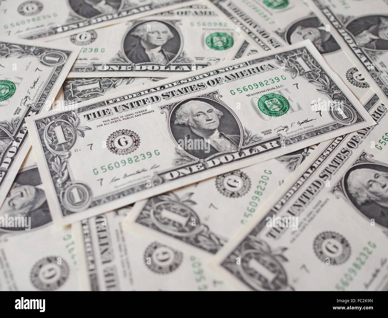 Dollar note 1 dollaro Foto Stock