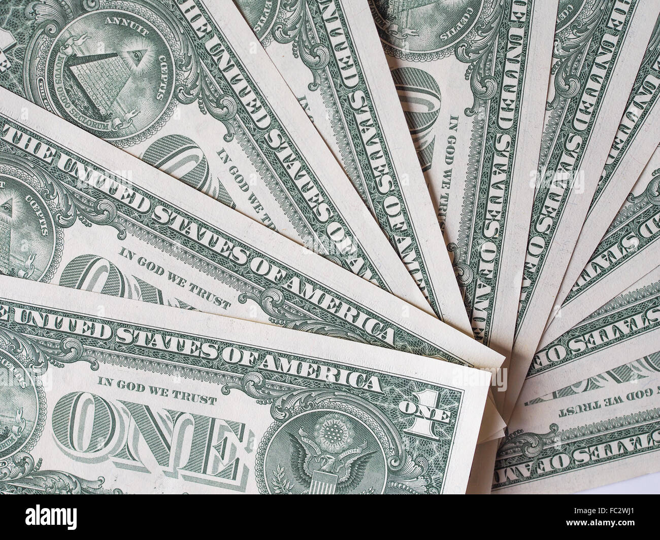Dollar note 1 dollaro Foto Stock