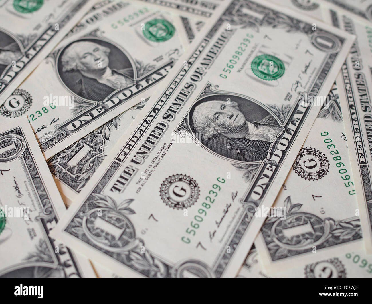 Dollar note 1 dollaro Foto Stock