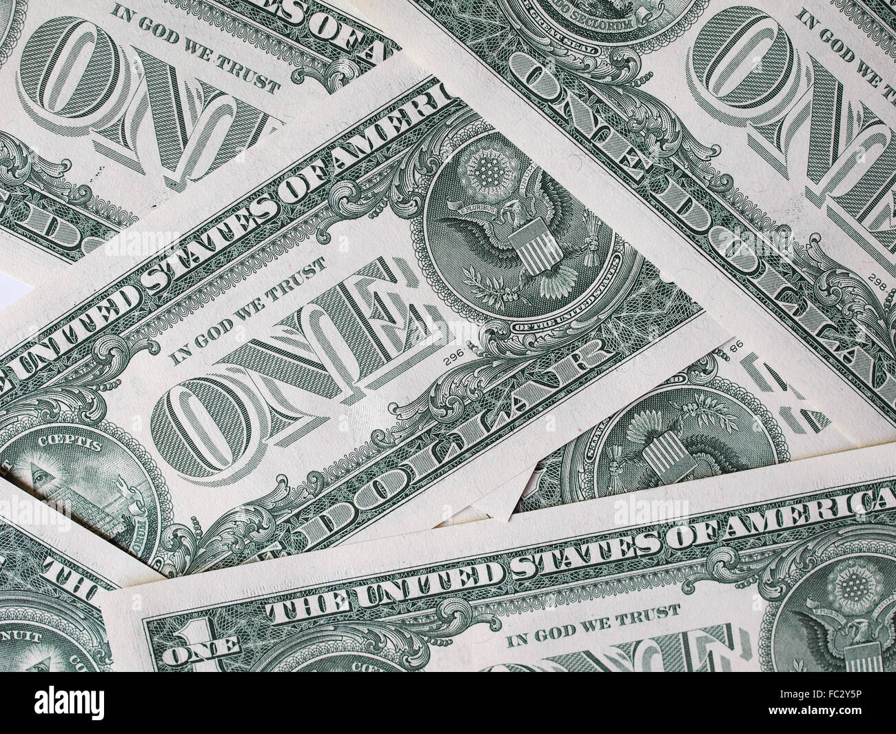 Dollar note 1 dollaro Foto Stock