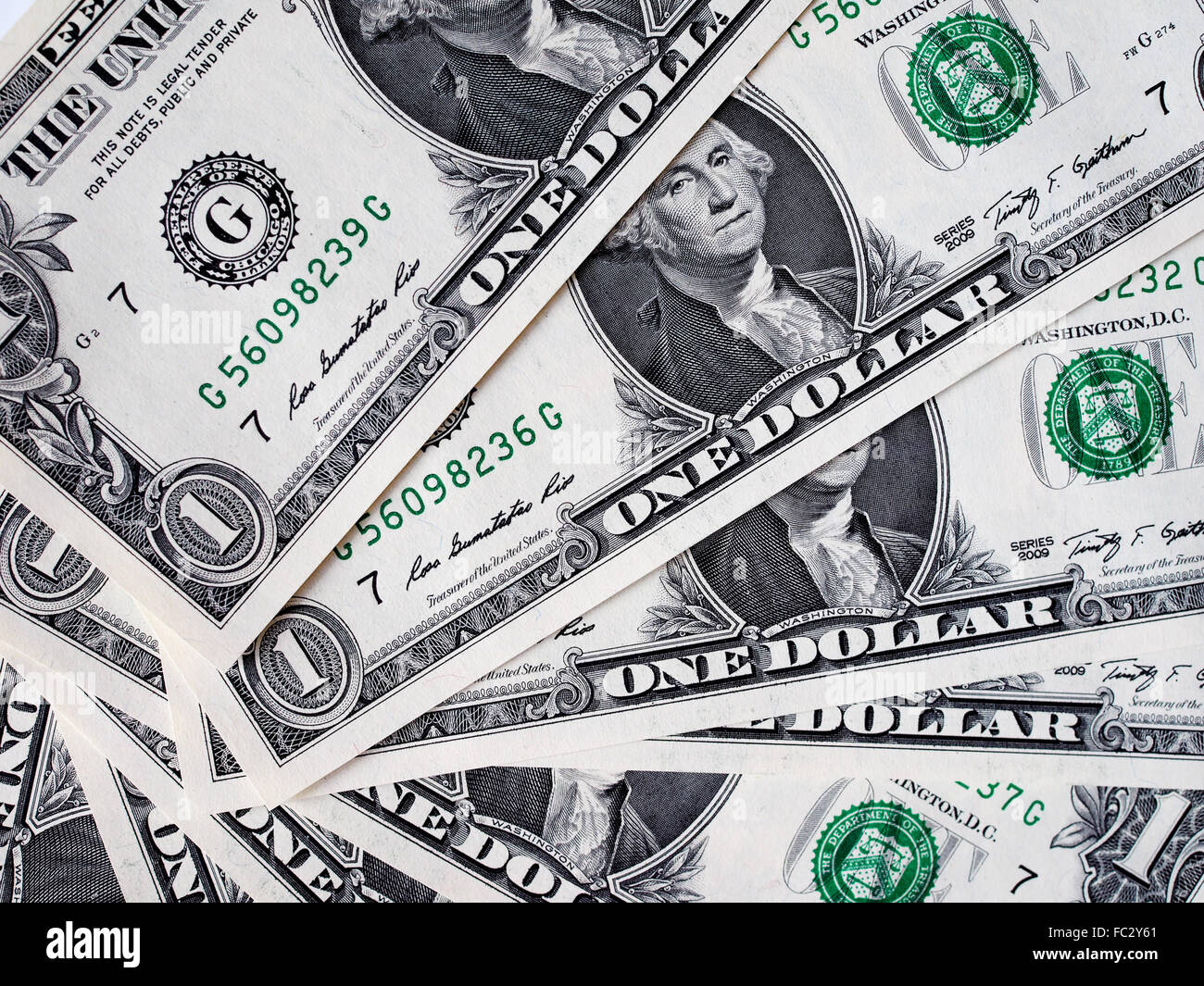 Dollar note 1 dollaro Foto Stock