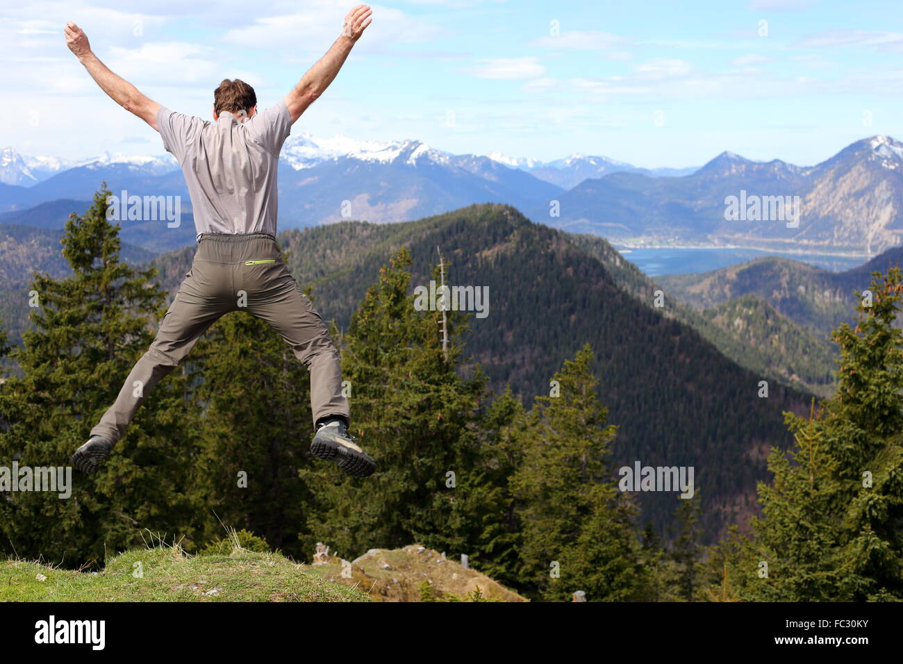 saltare in Alpi Foto Stock