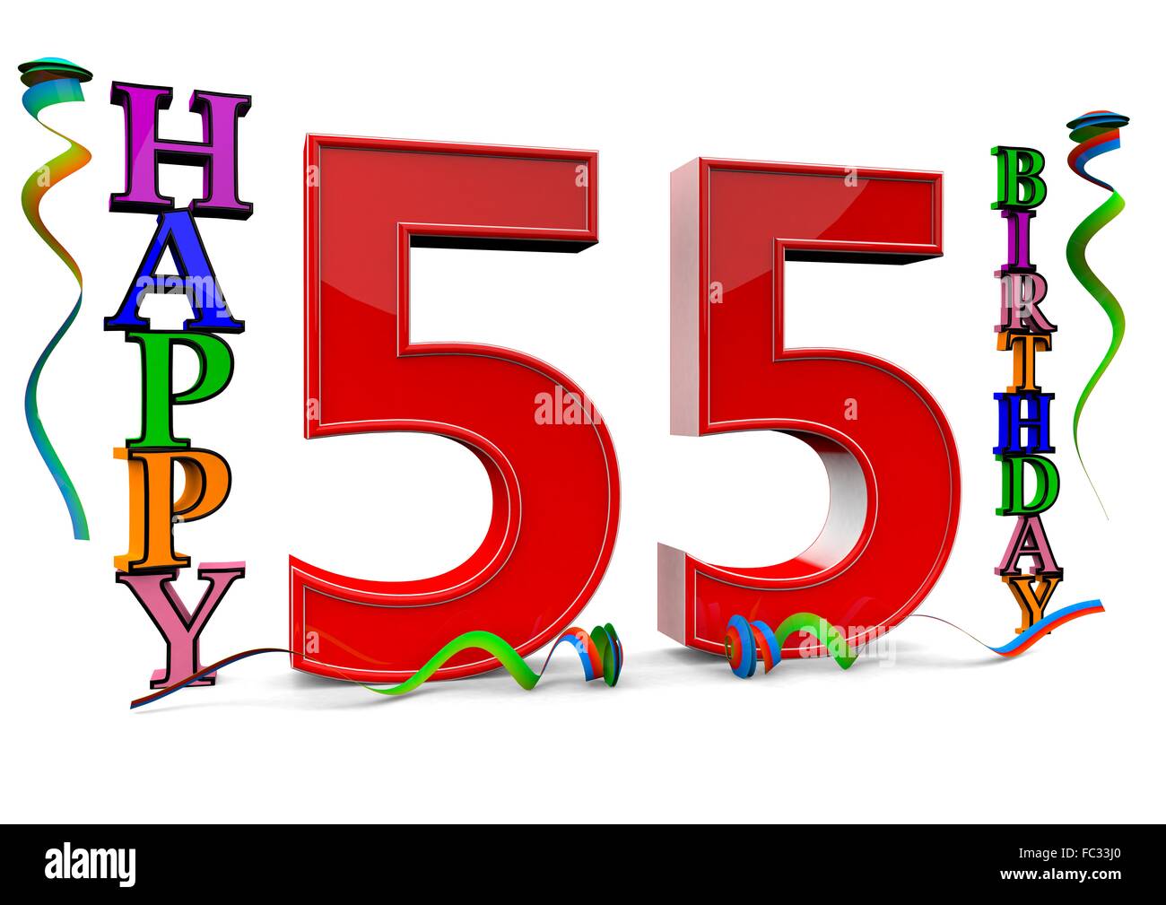 Happy 55. Compleanno Foto Stock