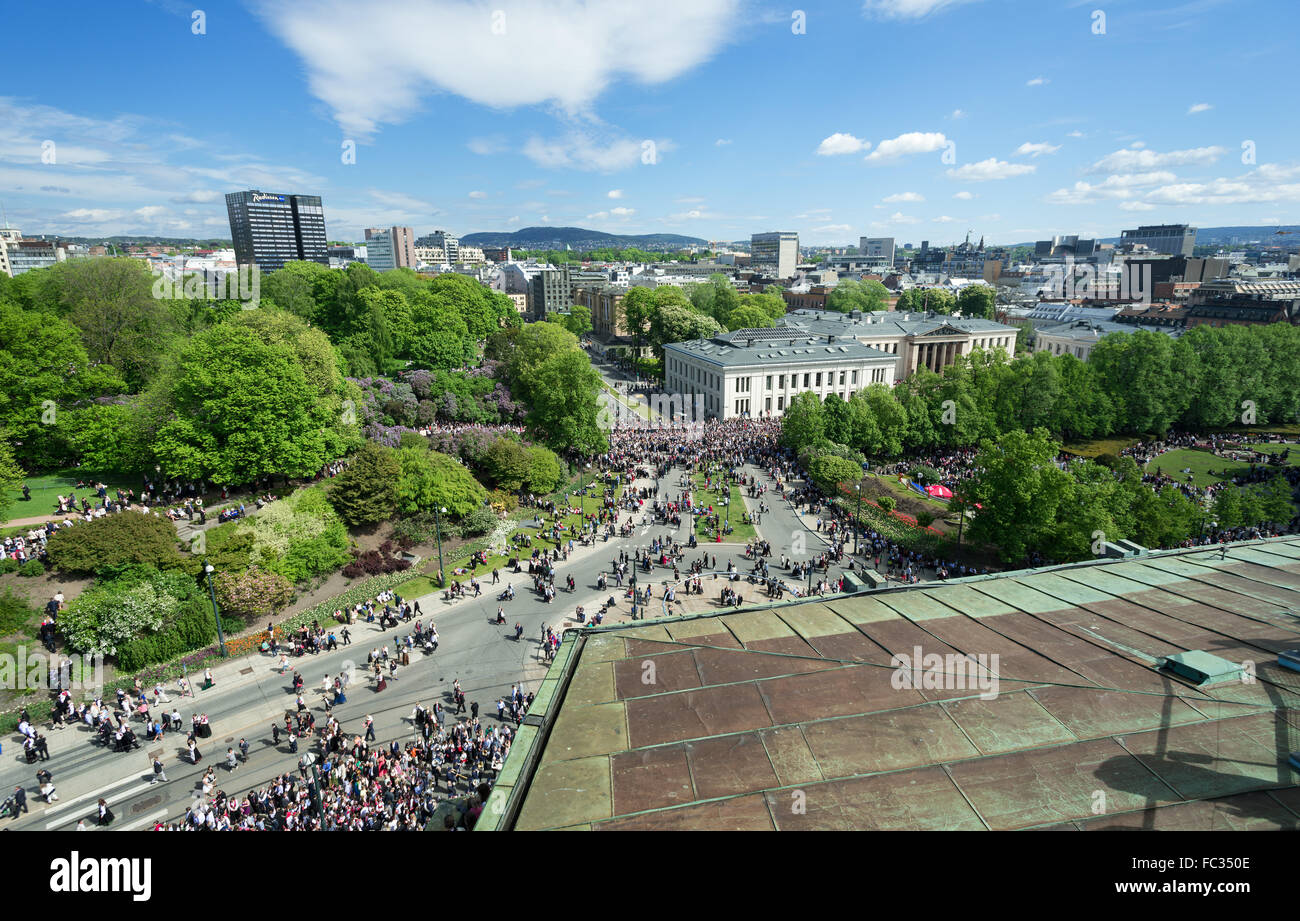 Costituzione norvegese giorno dal tetto Foto Stock