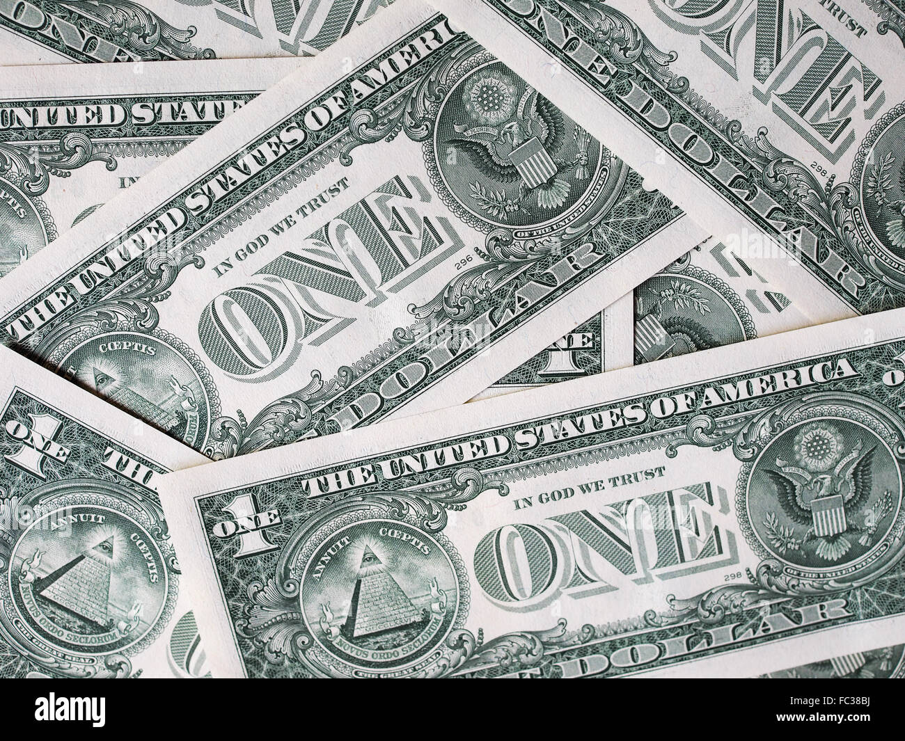 Dollar note 1 dollaro Foto Stock