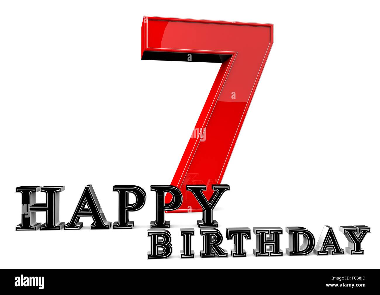 Buon compleanno zum 7. Geburtstag Foto Stock