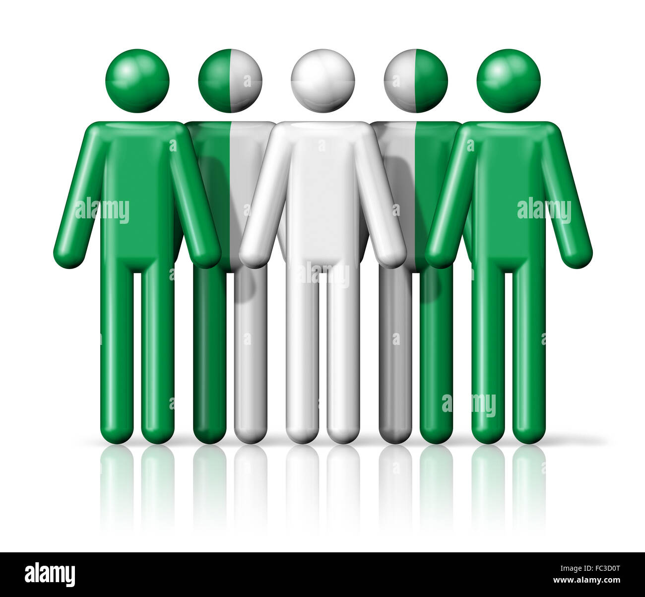 Bandiera della Nigeria in stick figura Foto Stock