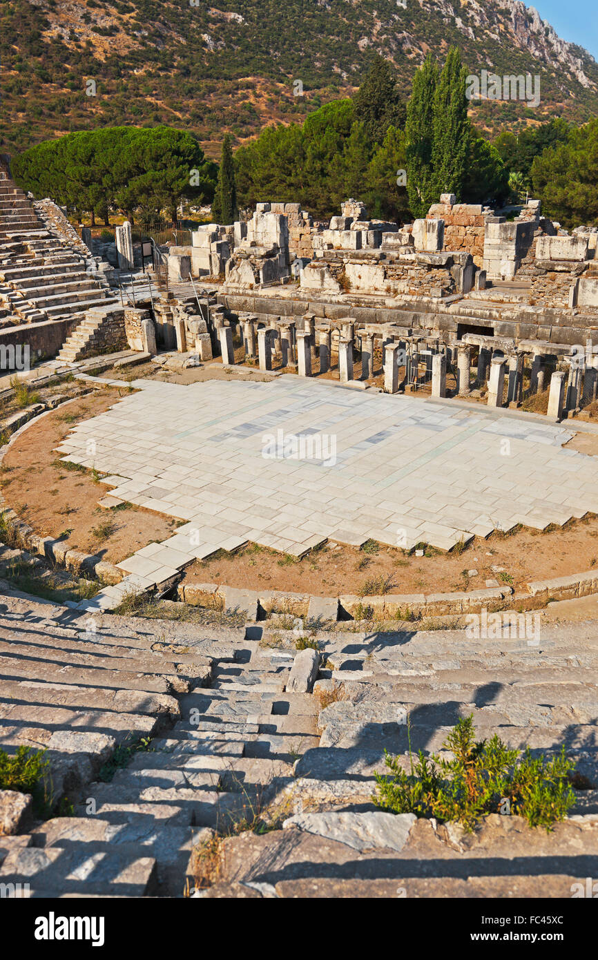 Antico anfiteatro in Efeso Turchia Foto Stock