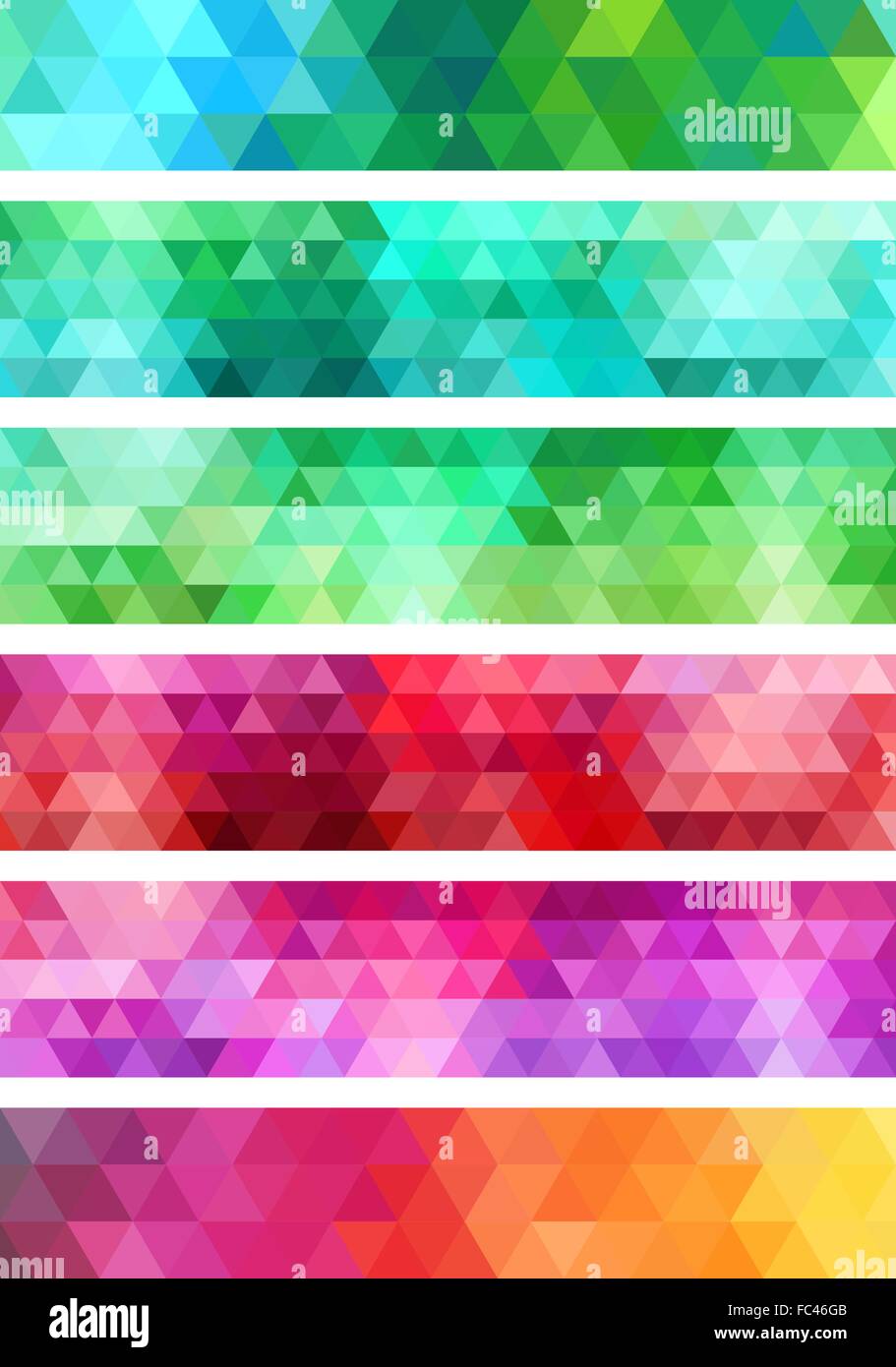 Abstract colorati banner geometrica, set di vettore di elementi di design Illustrazione Vettoriale
