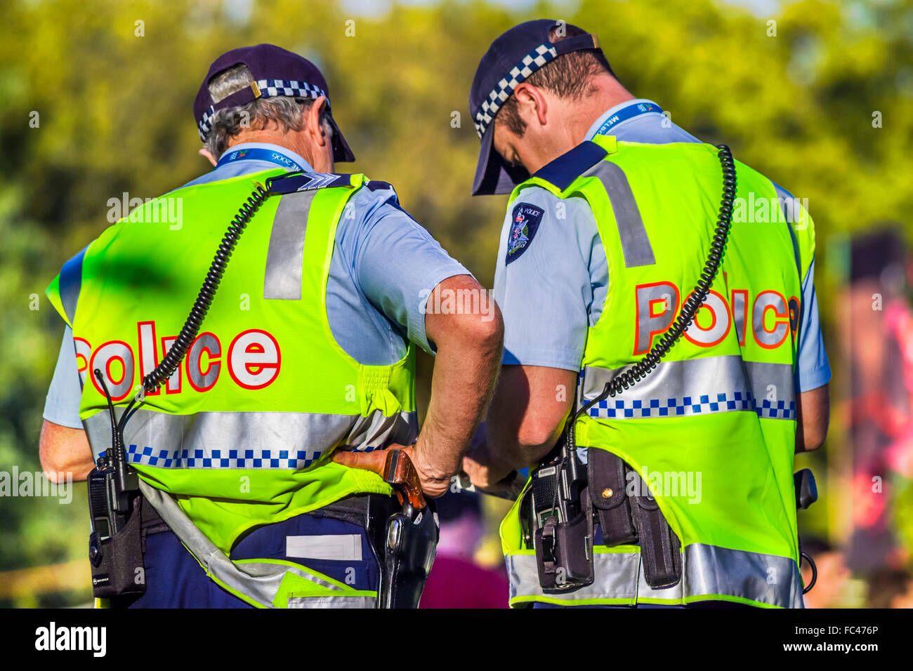 Due Victoria ufficiali della polizia di Melbourne Australia Foto Stock