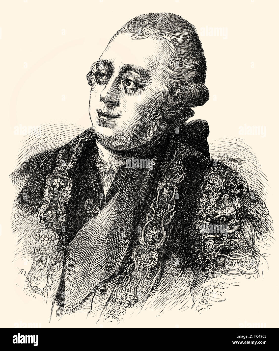 Frederick nord, 2° Conte di Guilford o Signore Nord, 1732-1792, Primo ministro della Gran Bretagna Foto Stock