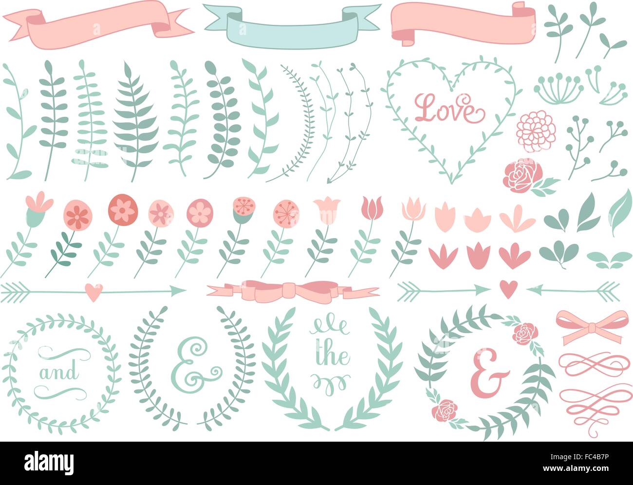 Vintage floral corona di alloro, vettore di elementi di design Illustrazione Vettoriale