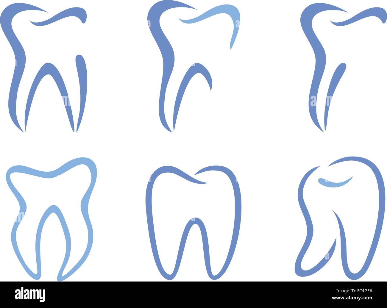 Set di dente astratta design, illustrazione vettoriale Illustrazione Vettoriale