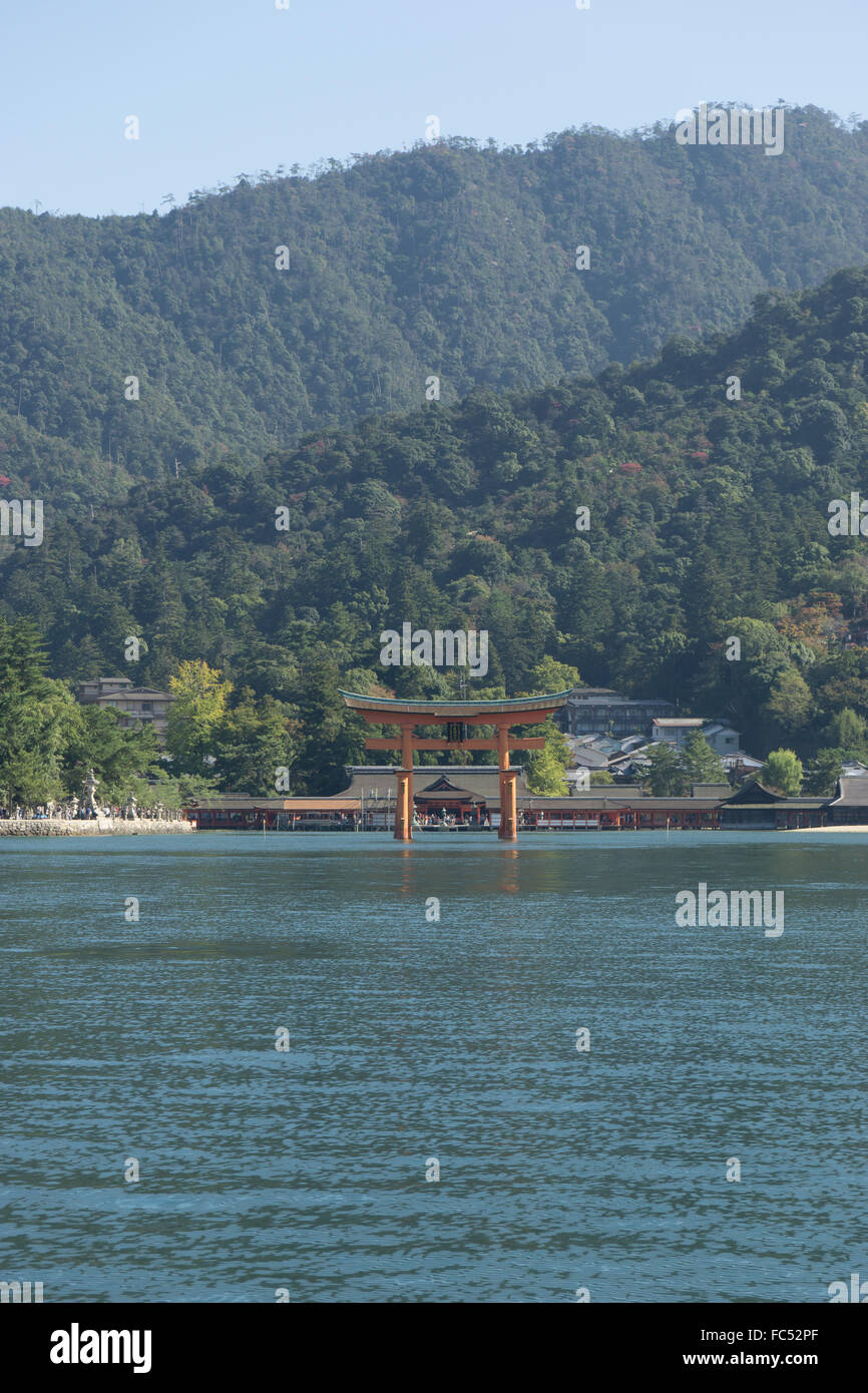 Il grande Torii Miyajima in Giappone Foto Stock