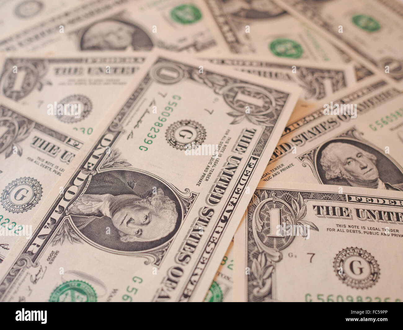 Dollar note 1 dollaro Foto Stock