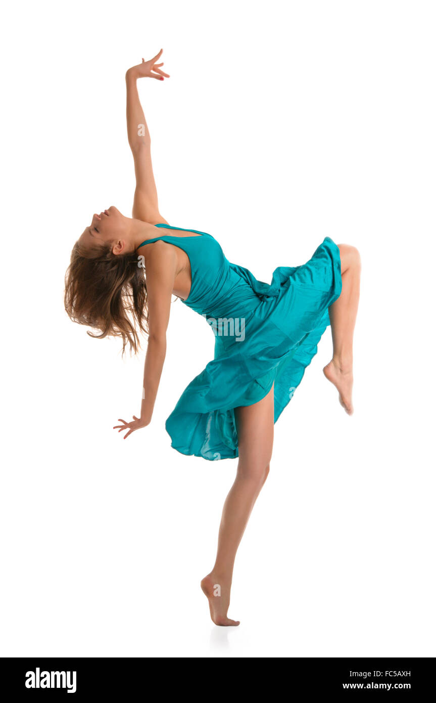 Dancing bella giovane donna Foto Stock
