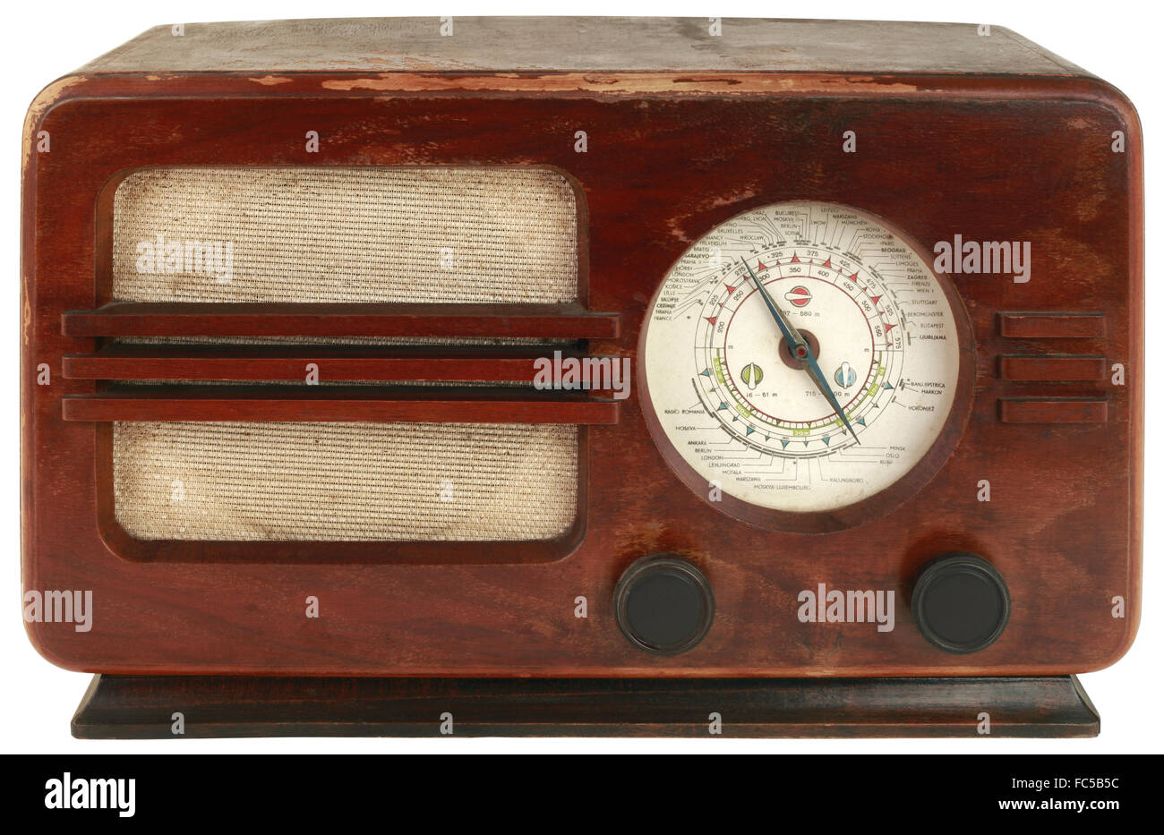 Vecchia Radio in legno Foto Stock