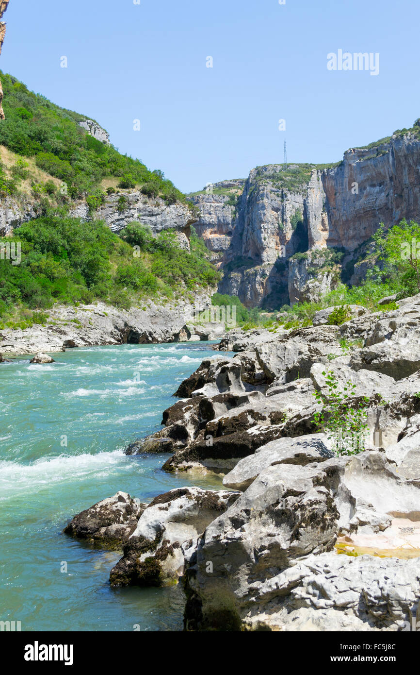 Rapids nella gola di Lumbier Foto Stock