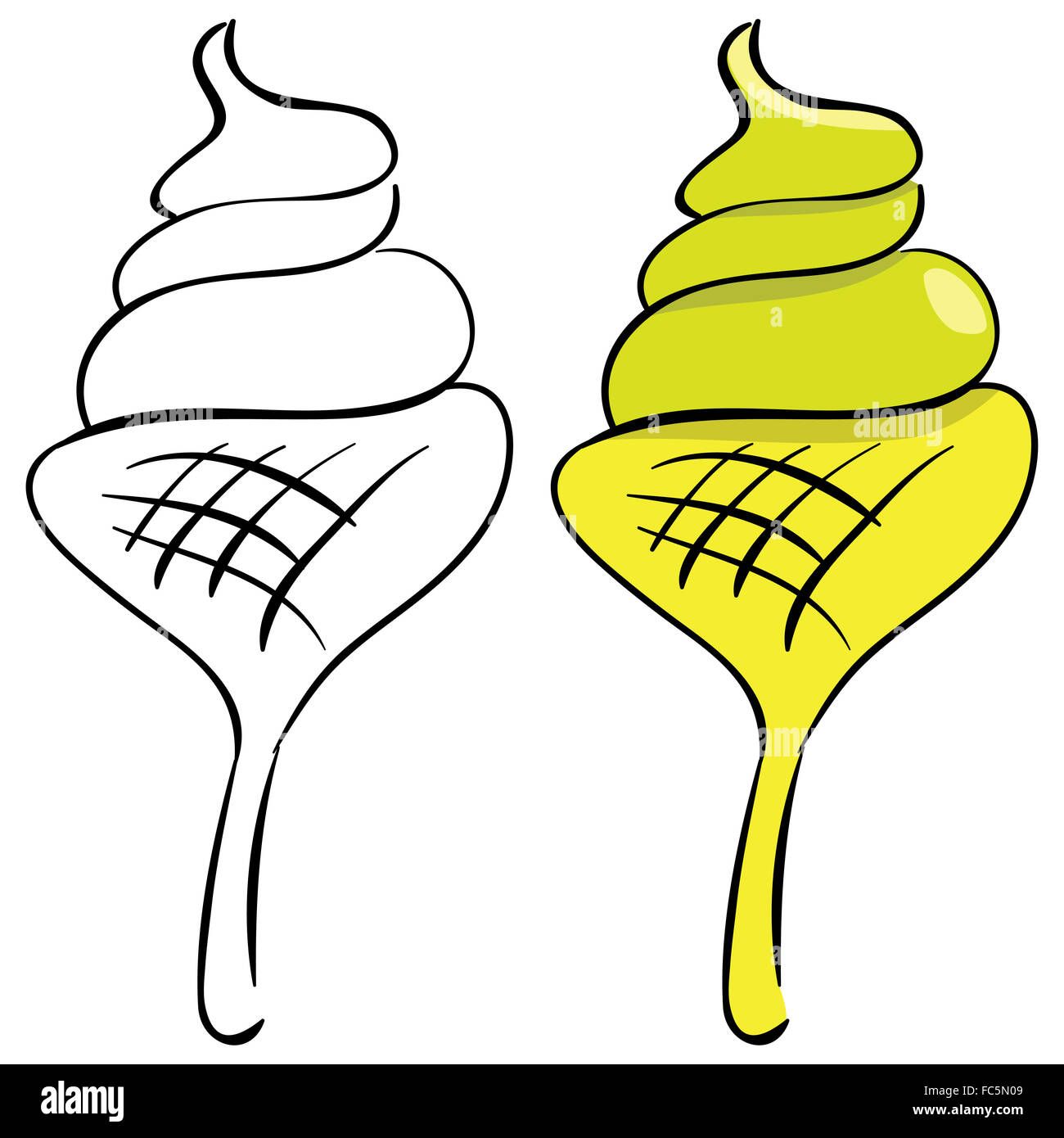 Set. Gelato. Contorno nero e verniciato Foto Stock