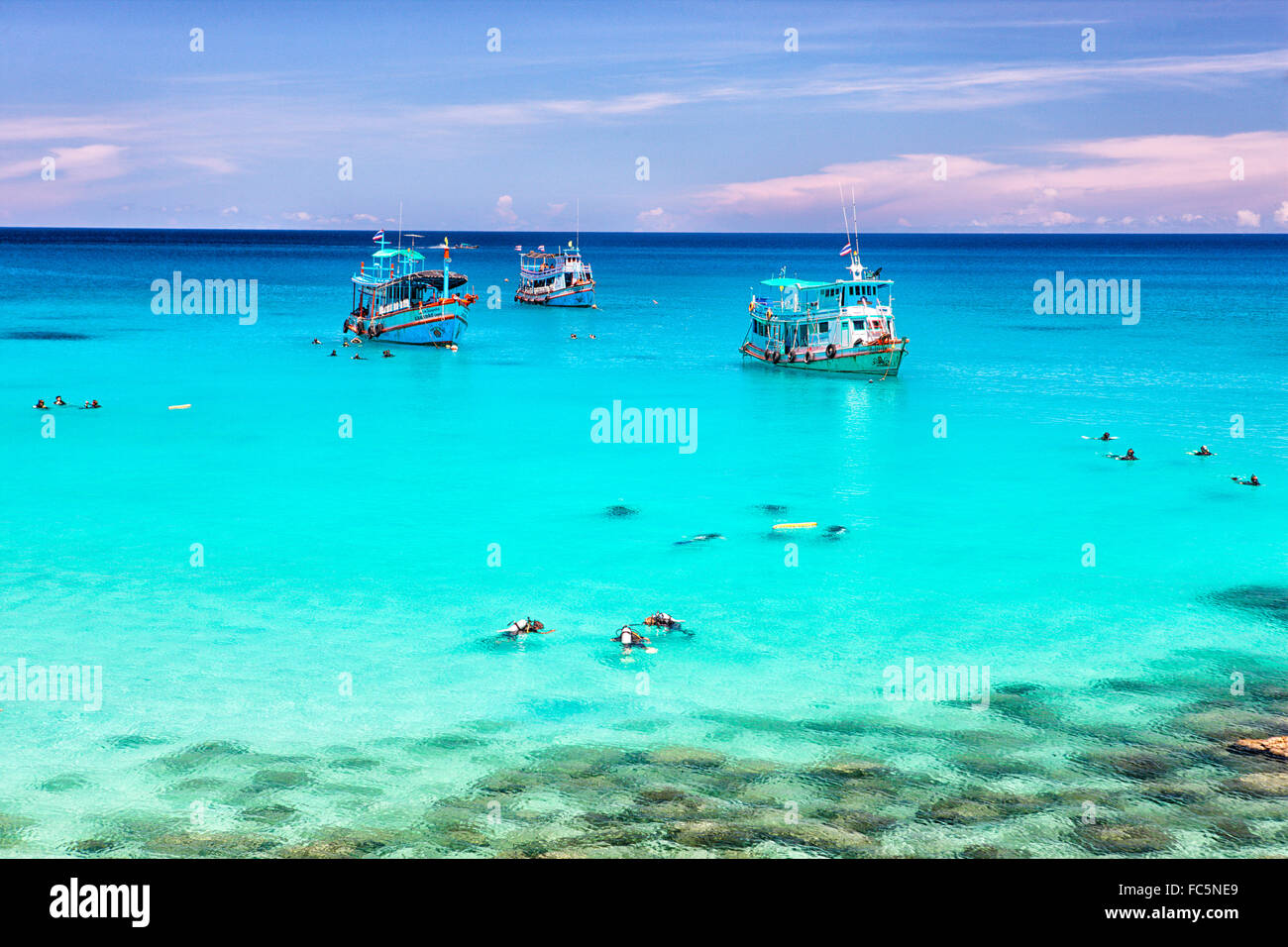Aow Leuk; Koh Tao Island; Surat Thani provincia; Golfo della Thailandia; sul Mare della Cina del Sud Foto Stock