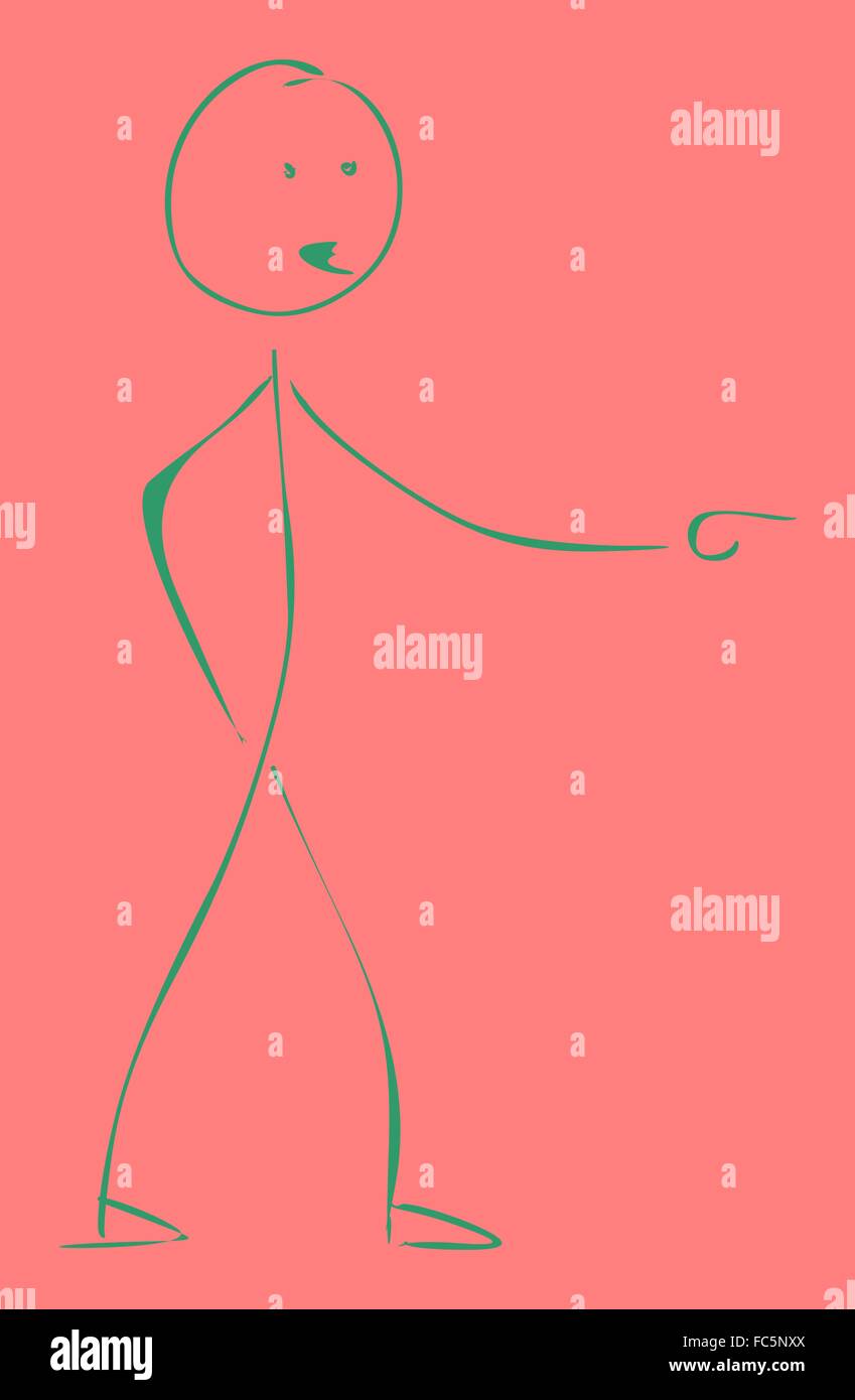 uomo del bastone Foto Stock