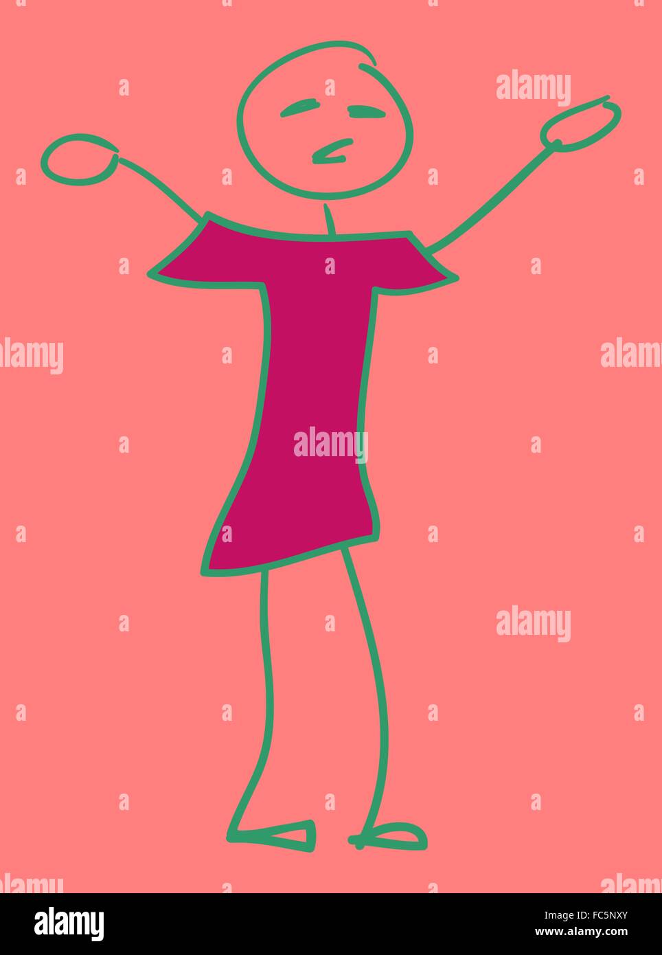 uomo del bastone Foto Stock