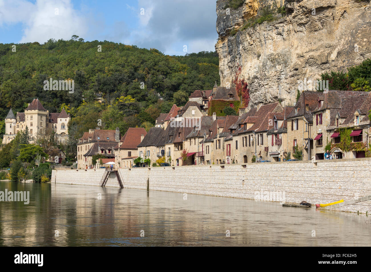 Le Roc Gageac village, Dordogne, Francia Foto Stock