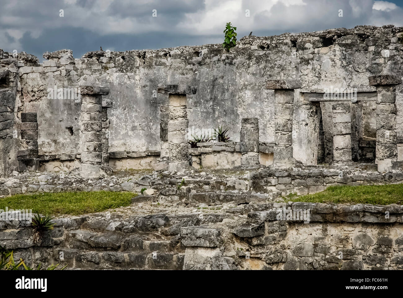 Le rovine maya di Tulum in Messico Foto Stock