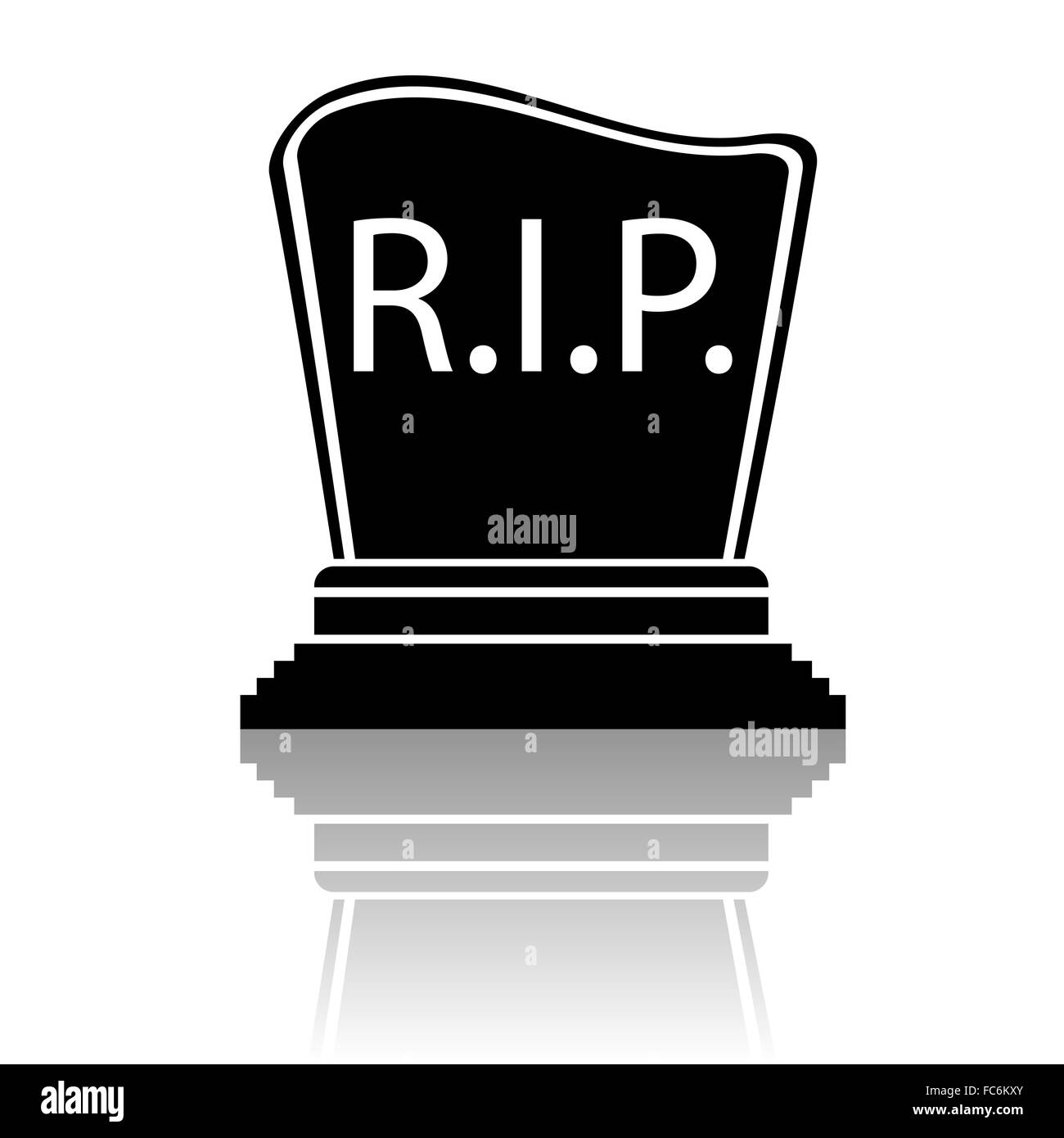 Nero Silhouette di pietre tombali Foto Stock