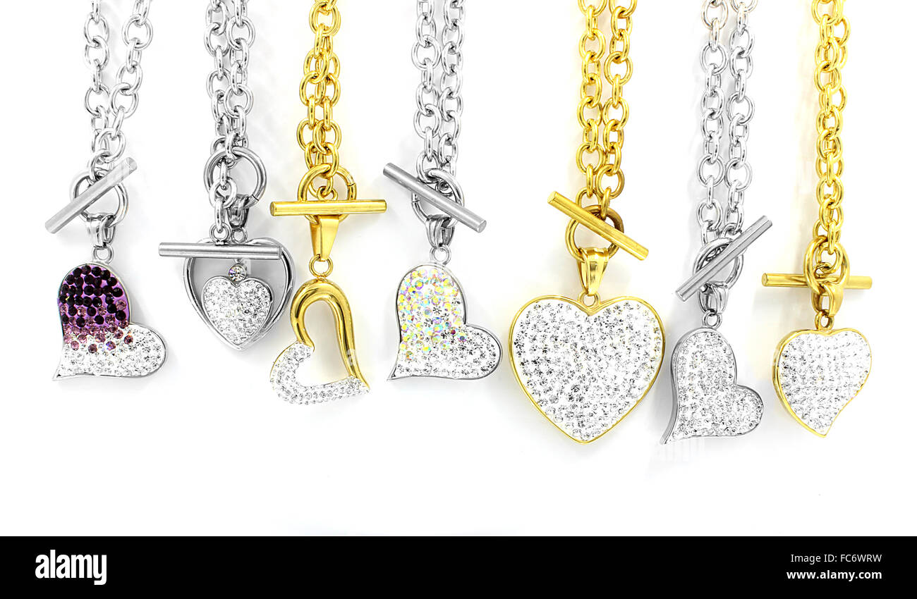 Acciaio inossidabile Collier cuore Foto Stock