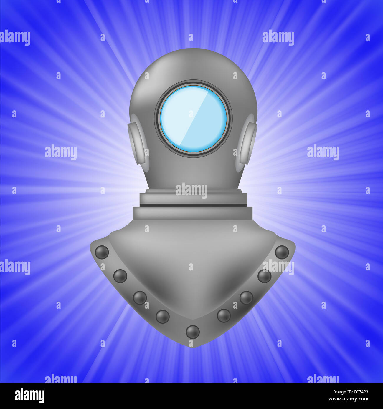 Metallo vecchio casco di immersioni Foto Stock