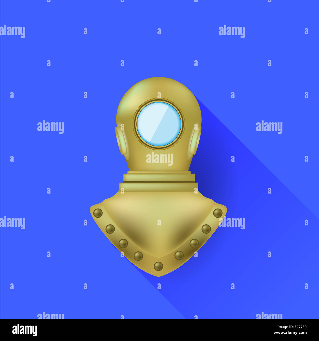 Metallo vecchio casco di immersioni Foto Stock