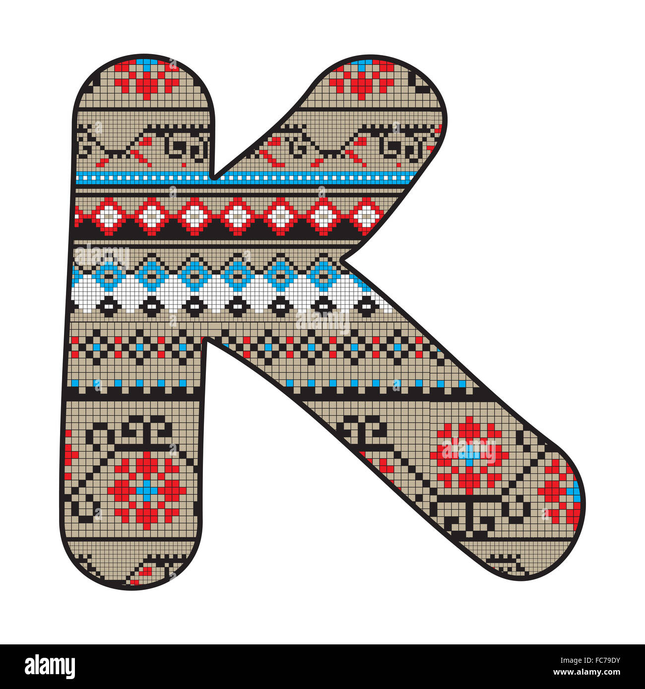K lettera decorata Foto Stock