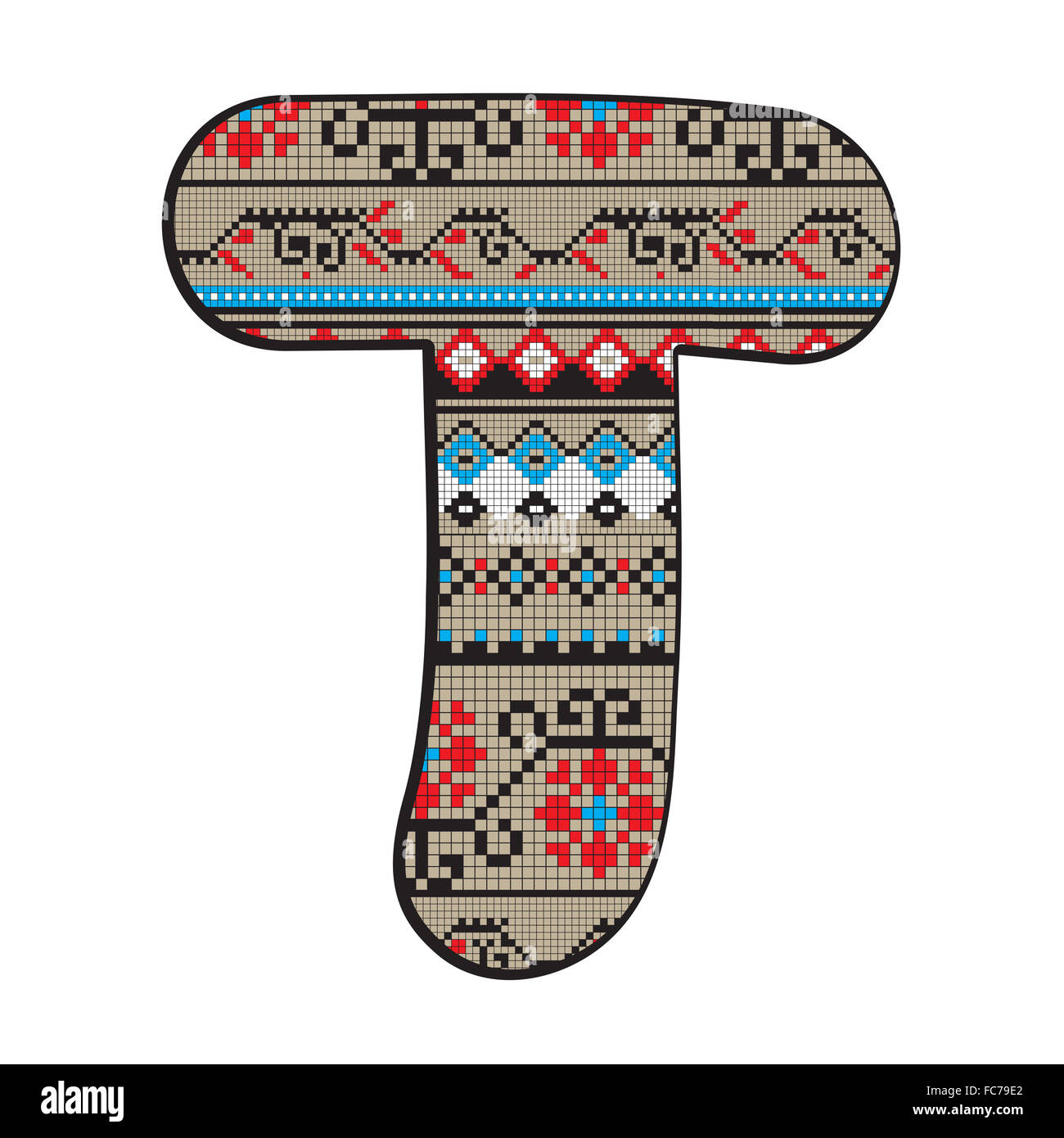 Lettera T decorate Foto Stock