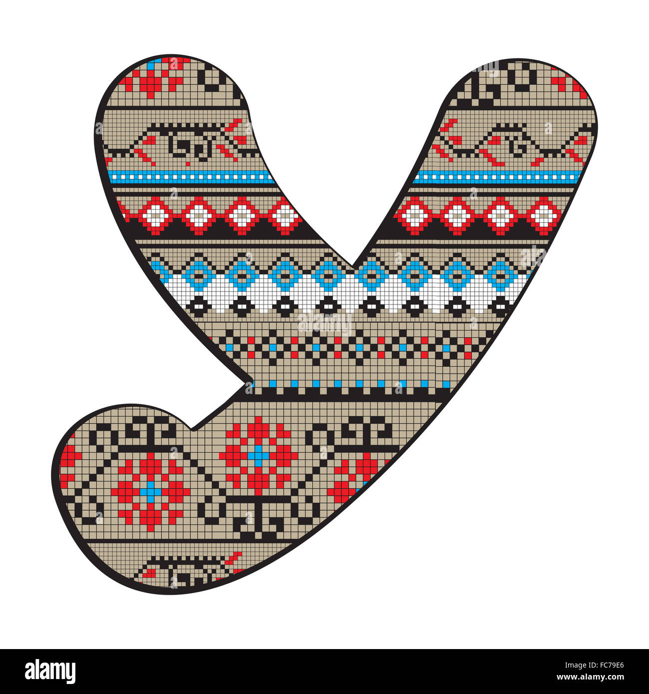 Lettera Y decorate Foto Stock