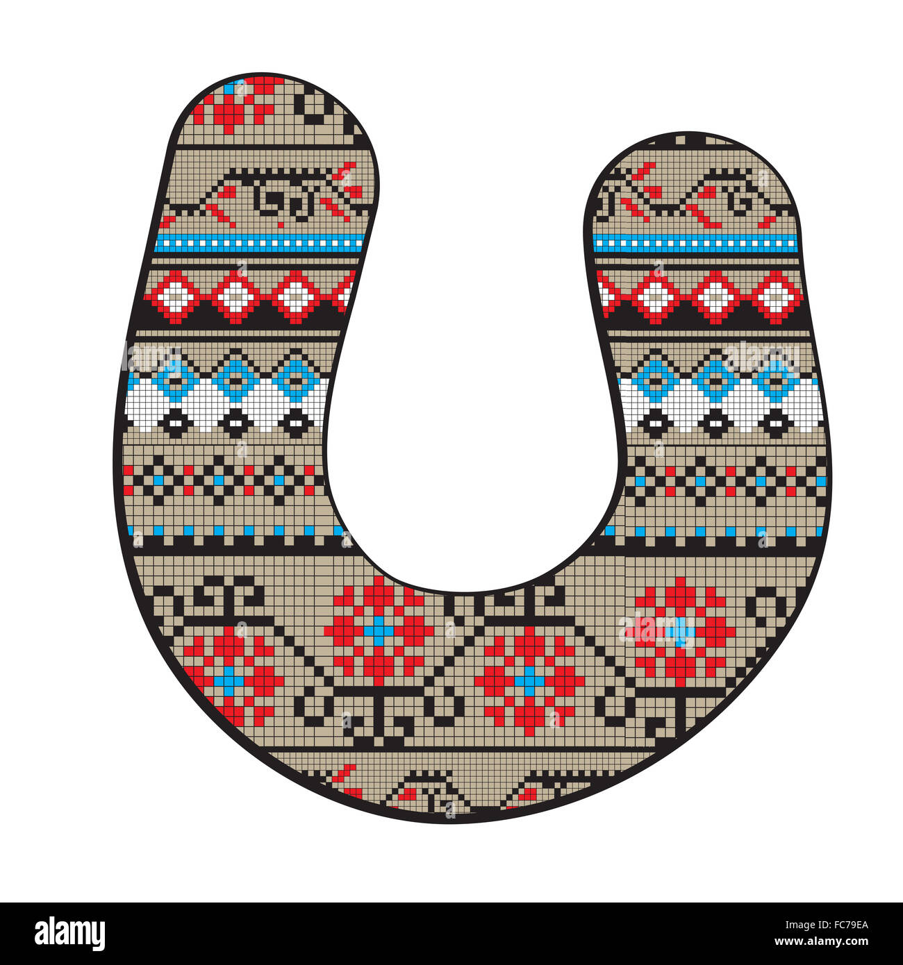 Lettera U decorate Foto Stock