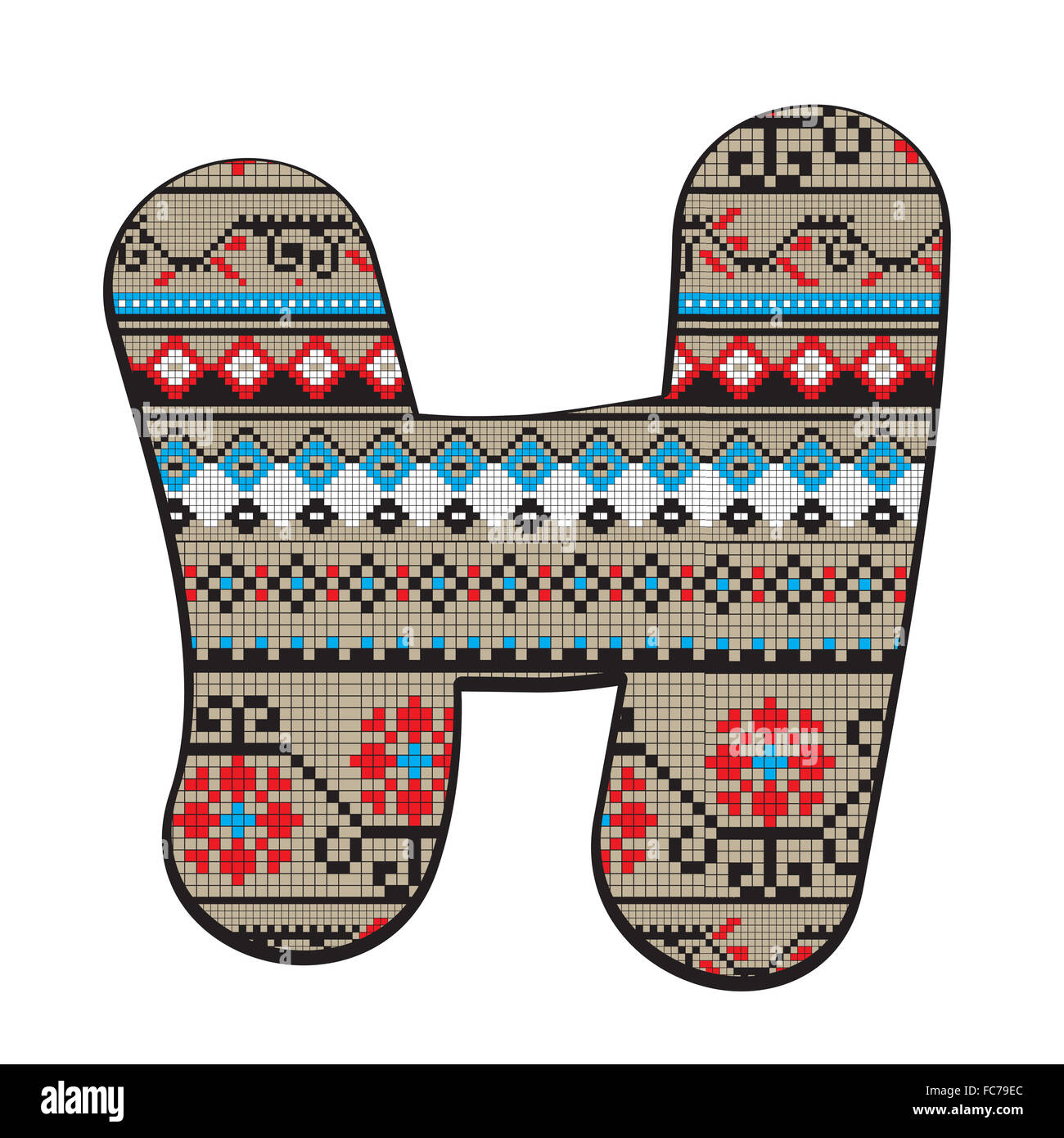 H lettera decorata Foto Stock