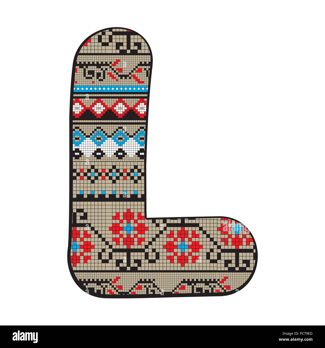 L lettera decorata Foto Stock