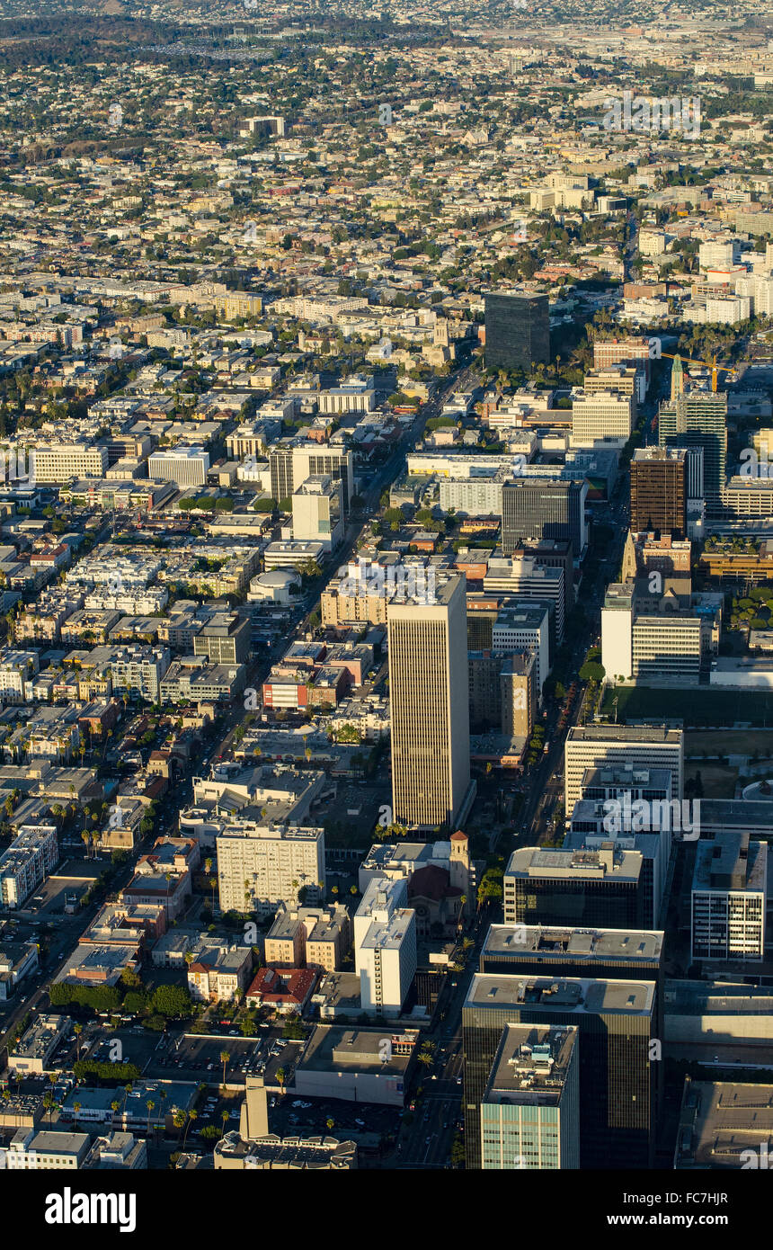 Vista aerea di Los Angeles cityscape, California, Stati Uniti Foto Stock