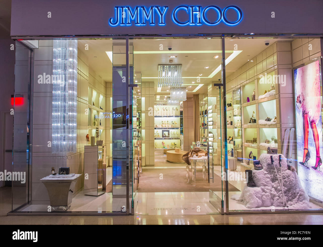 Esterno di un Jimmy Choo store in Las Vegas strip Foto Stock