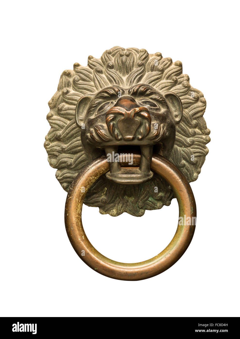 Lions Head porta respingente e anello Foto Stock