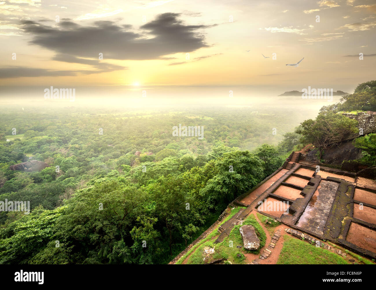 Rovine della prigione di Sigiriya nello Sri Lanka Foto Stock