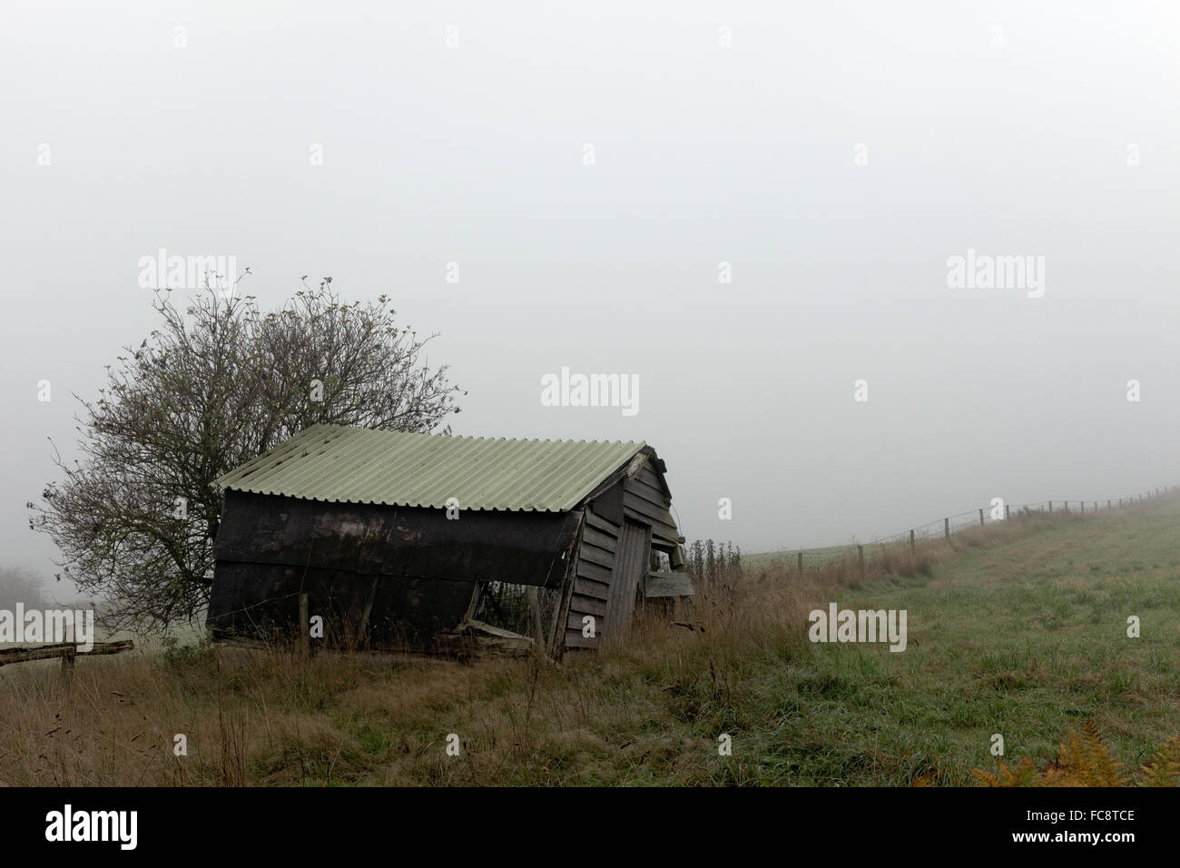 Capannone fatiscente,frodsham,Cheshire, Inghilterra, Regno Unito Foto Stock