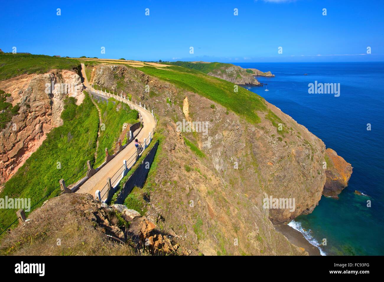 La Coupee, Sark, Isole del Canale, Regno Unito, Europa Foto Stock