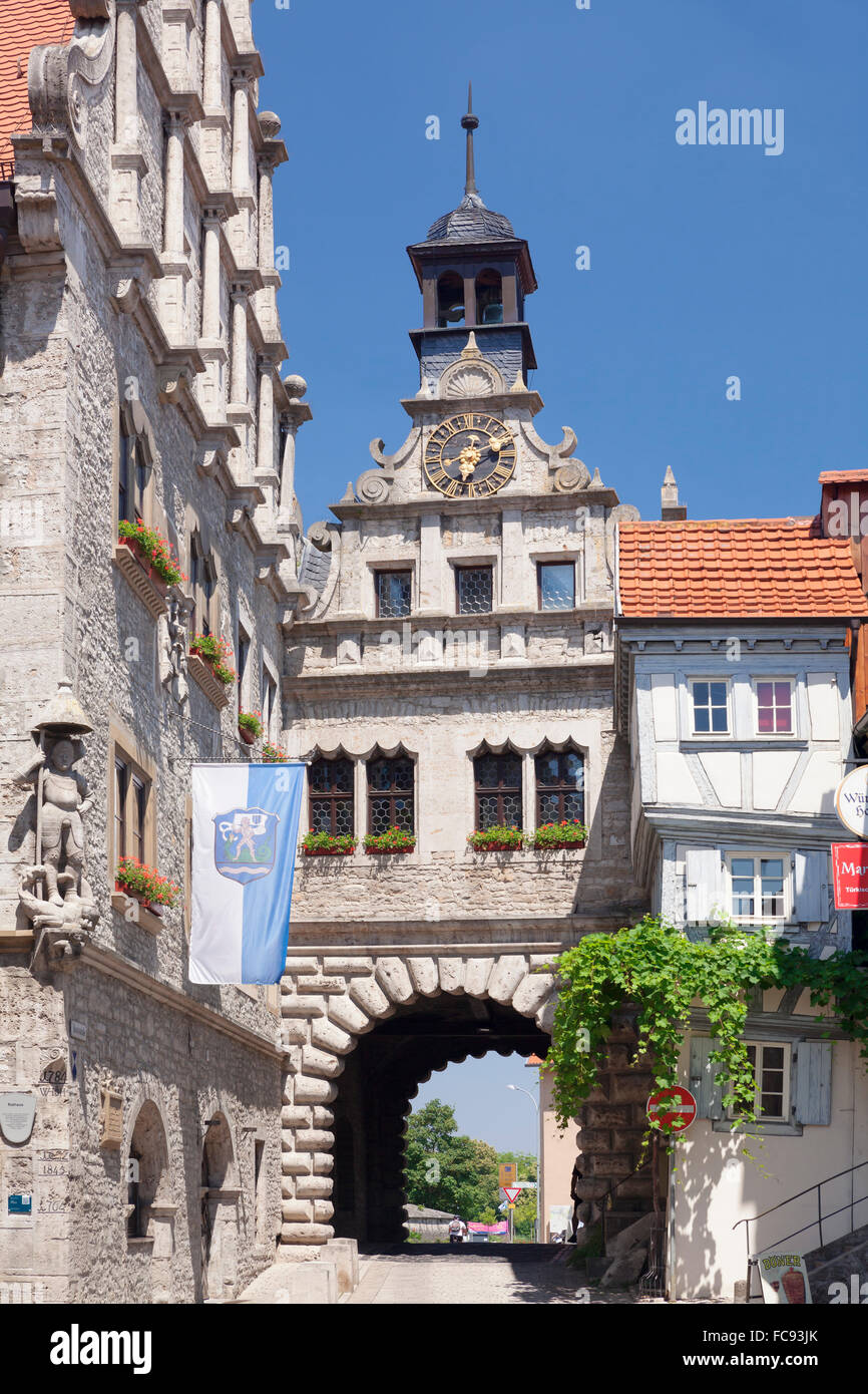 Maintor gate, Municipio, Marktbreit, bassa Franconia, Baviera, Germania, Europa Foto Stock