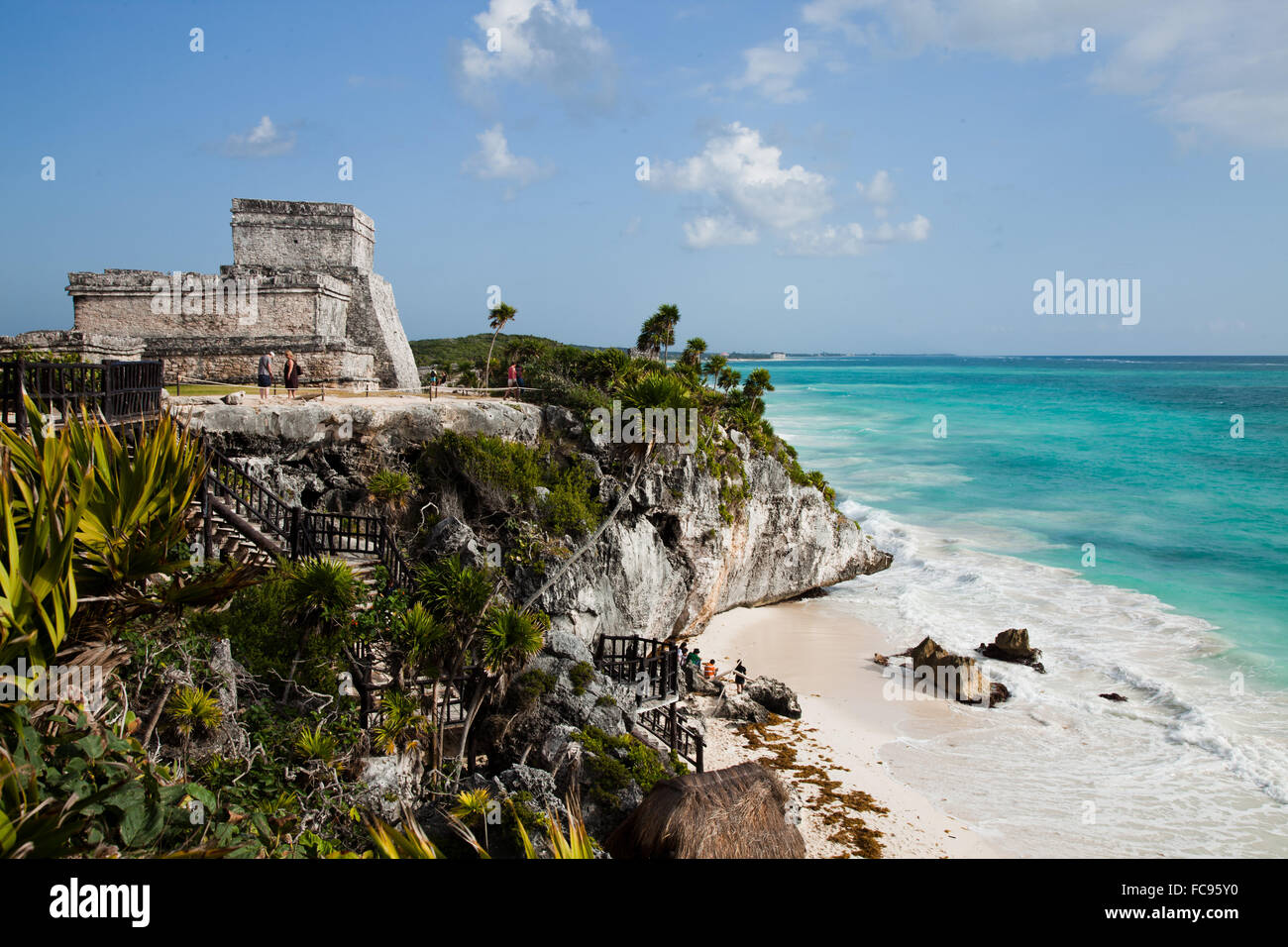 El Castillo a Tulum, Yucatan, Messico, America del Nord Foto Stock