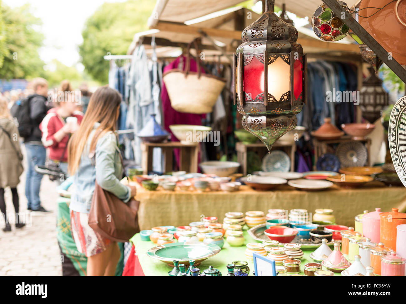 Mauerpark Mercato delle Pulci, Berlino, Germania, Europa Foto Stock