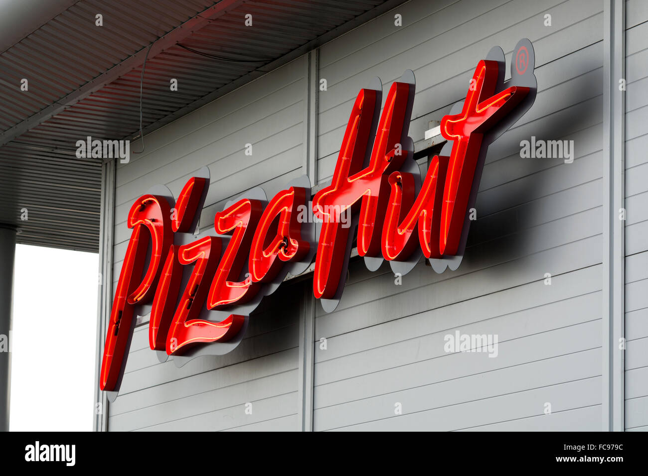 Pizza Hut segno, Coventry, Regno Unito Foto Stock